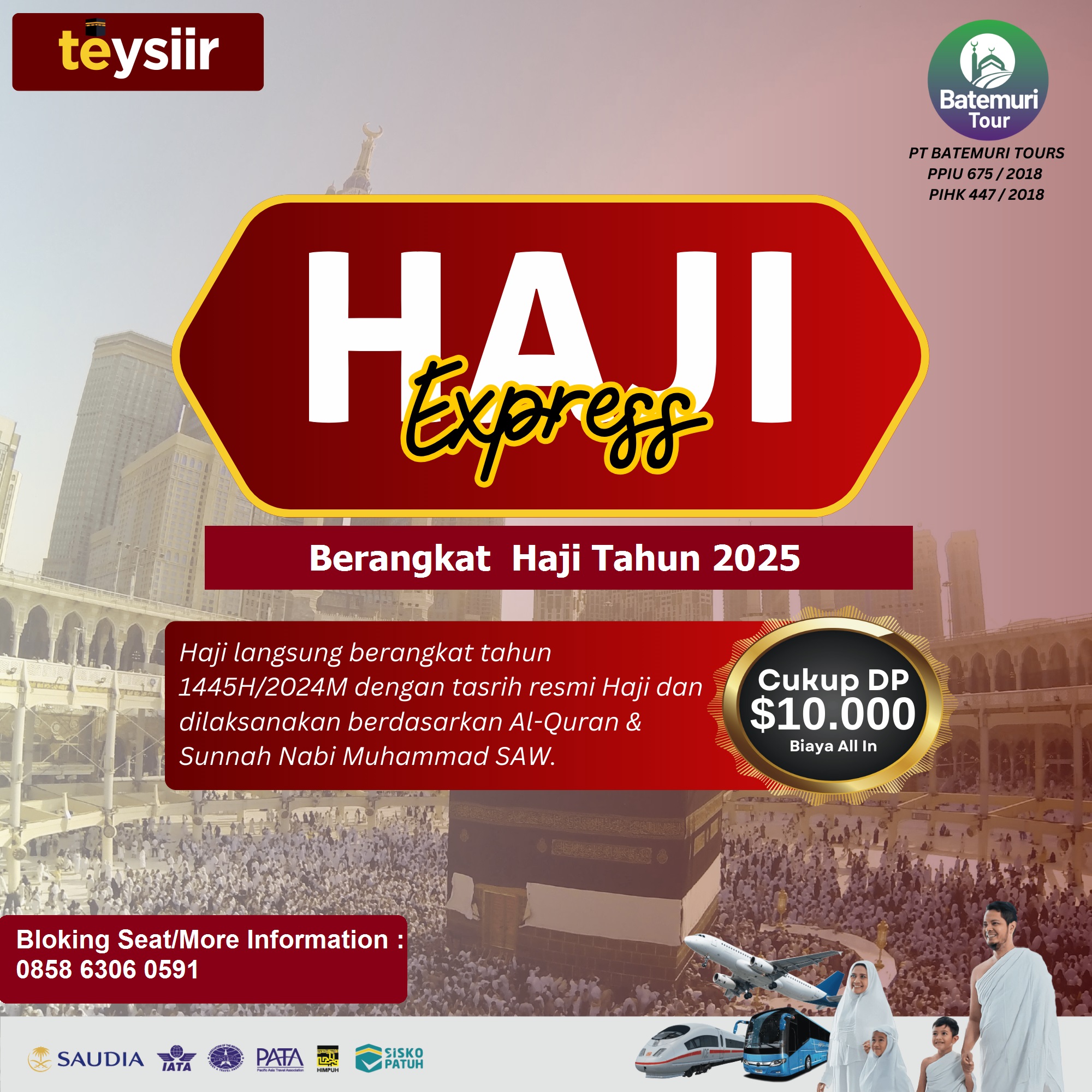 Promo Haji Express - Berangkat Haji 1446H Tanpa Antri dari Indonesia, Maktab VIP